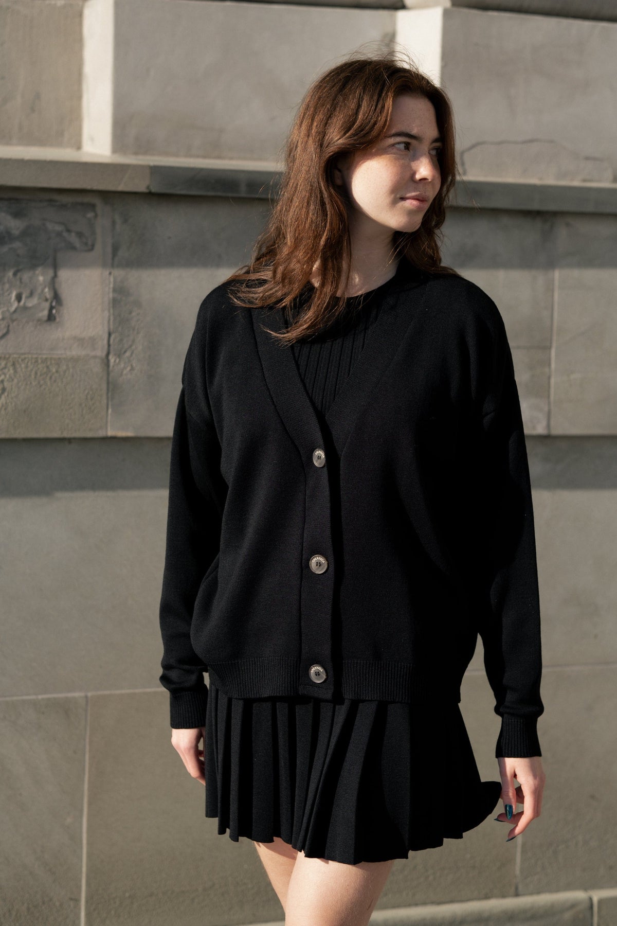 Piccolo Pleated 100% Merino Mini Skirt