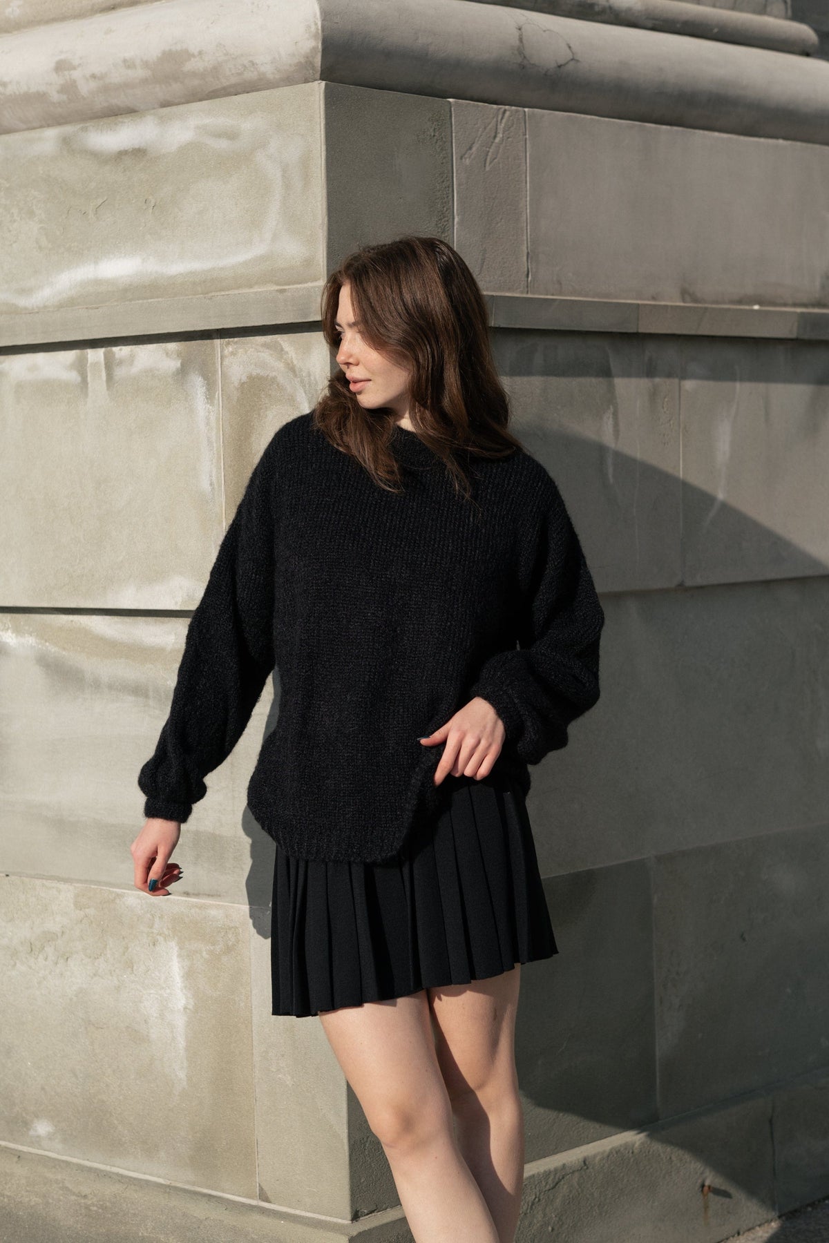 Piccolo Pleated 100% Merino Mini Skirt