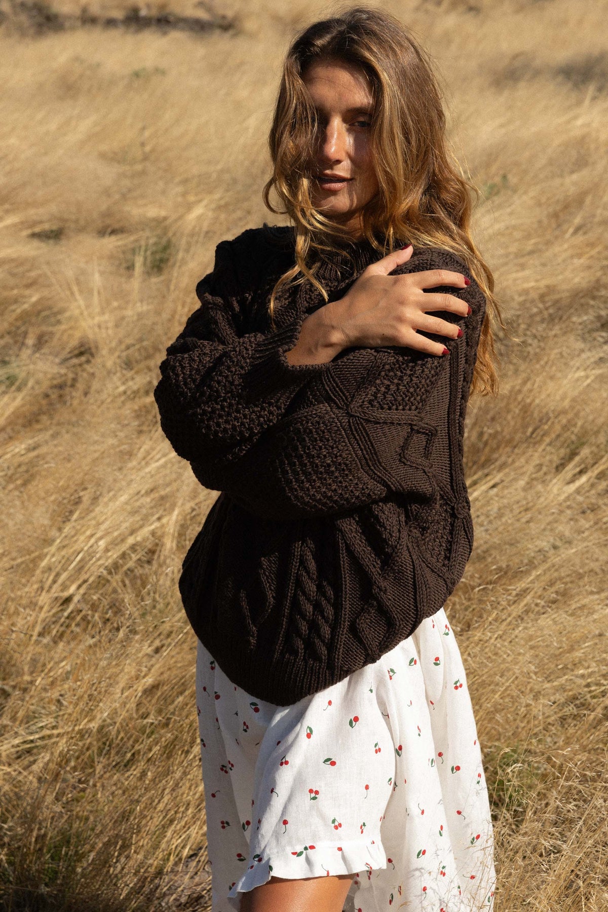 Nonna Cable-Knit 100% Merino Sweater