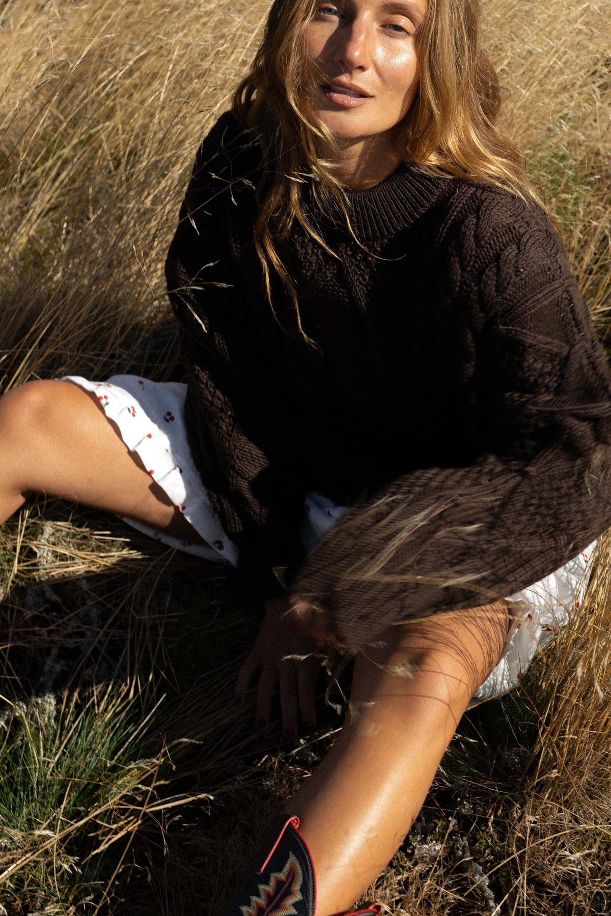 Nonna Cable-Knit 100% Merino Sweater