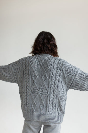 Nonna Cable-Knit 100% Merino Sweater