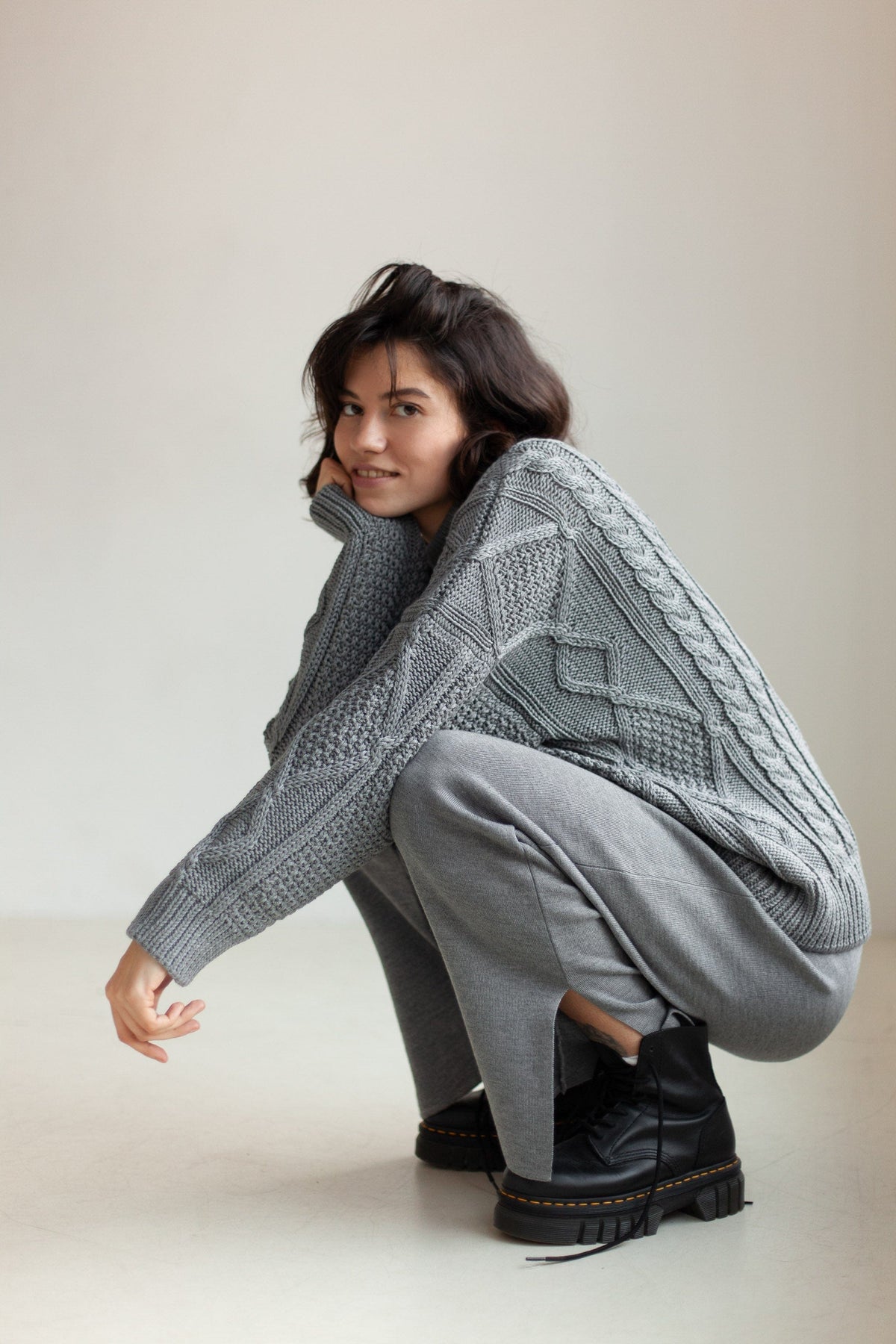 Nonna Cable-Knit 100% Merino Sweater