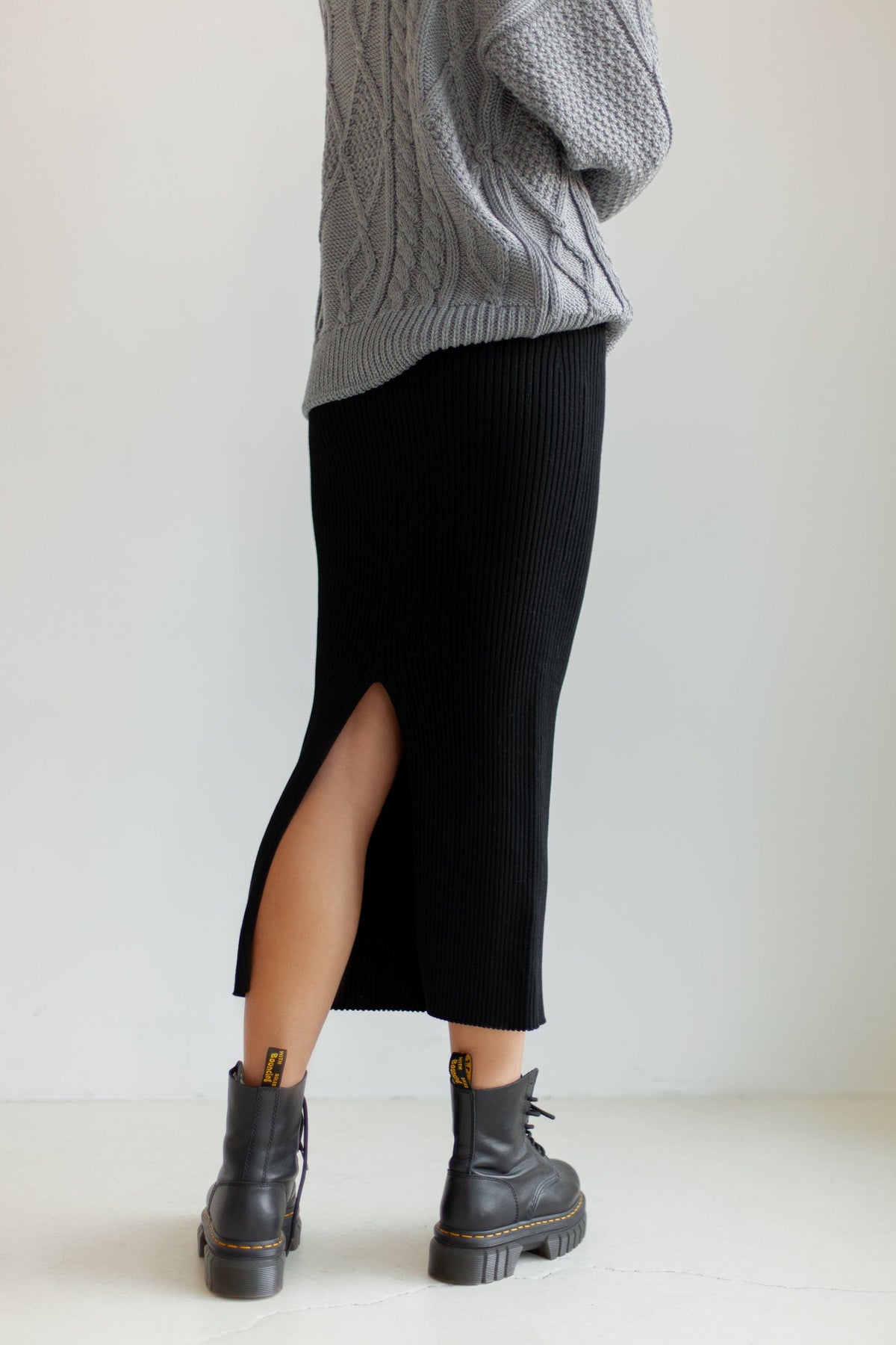 Madonna Ribbed-Knit Midi Skirt