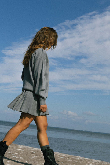 Piccolo Pleated 100% Merino Mini Skirt