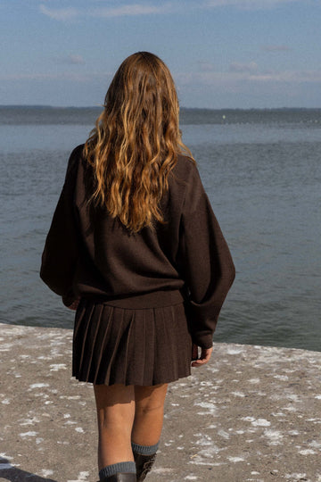 Piccolo Pleated 100% Merino Mini Skirt