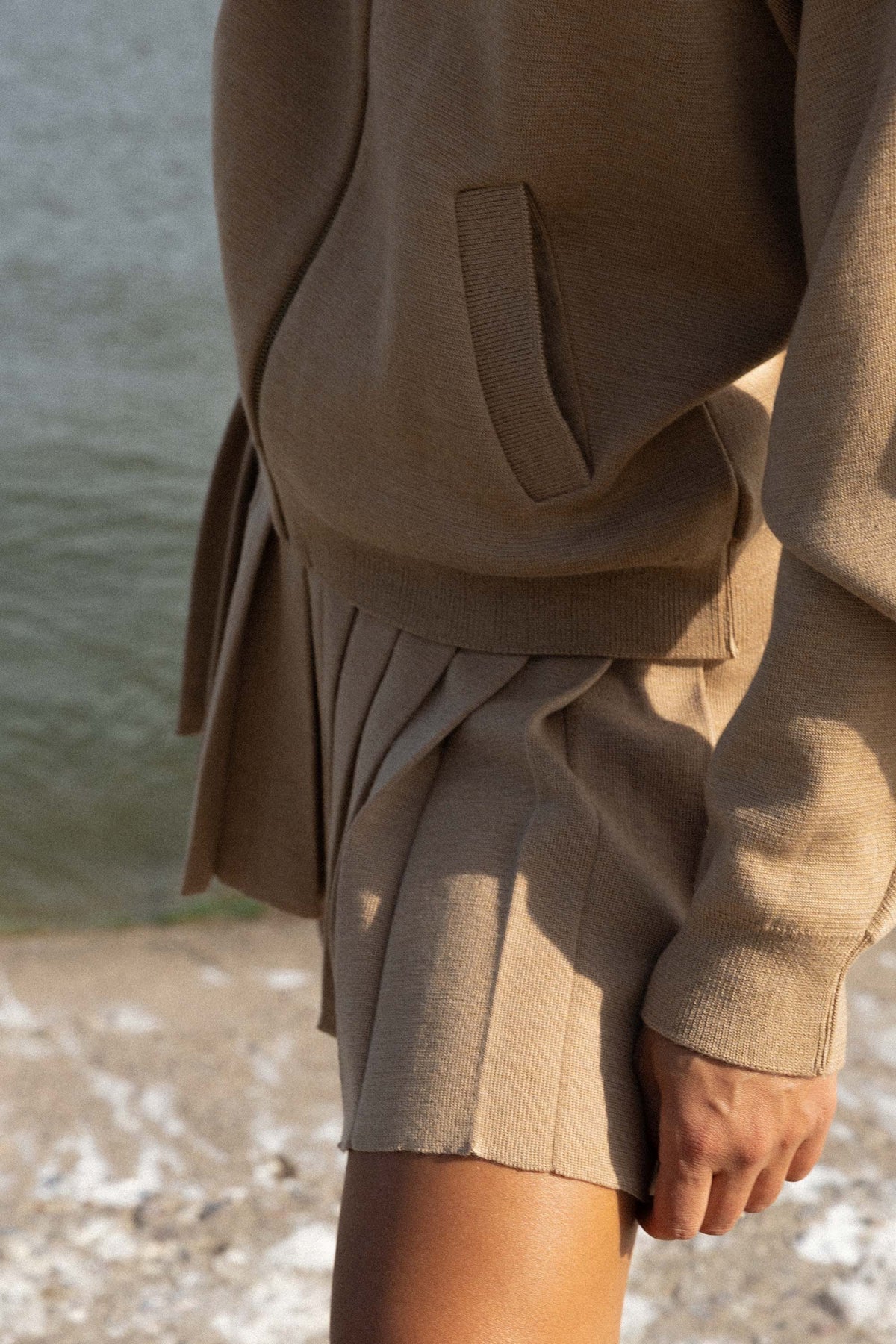 Piccolo Pleated 100% Merino Mini Skirt