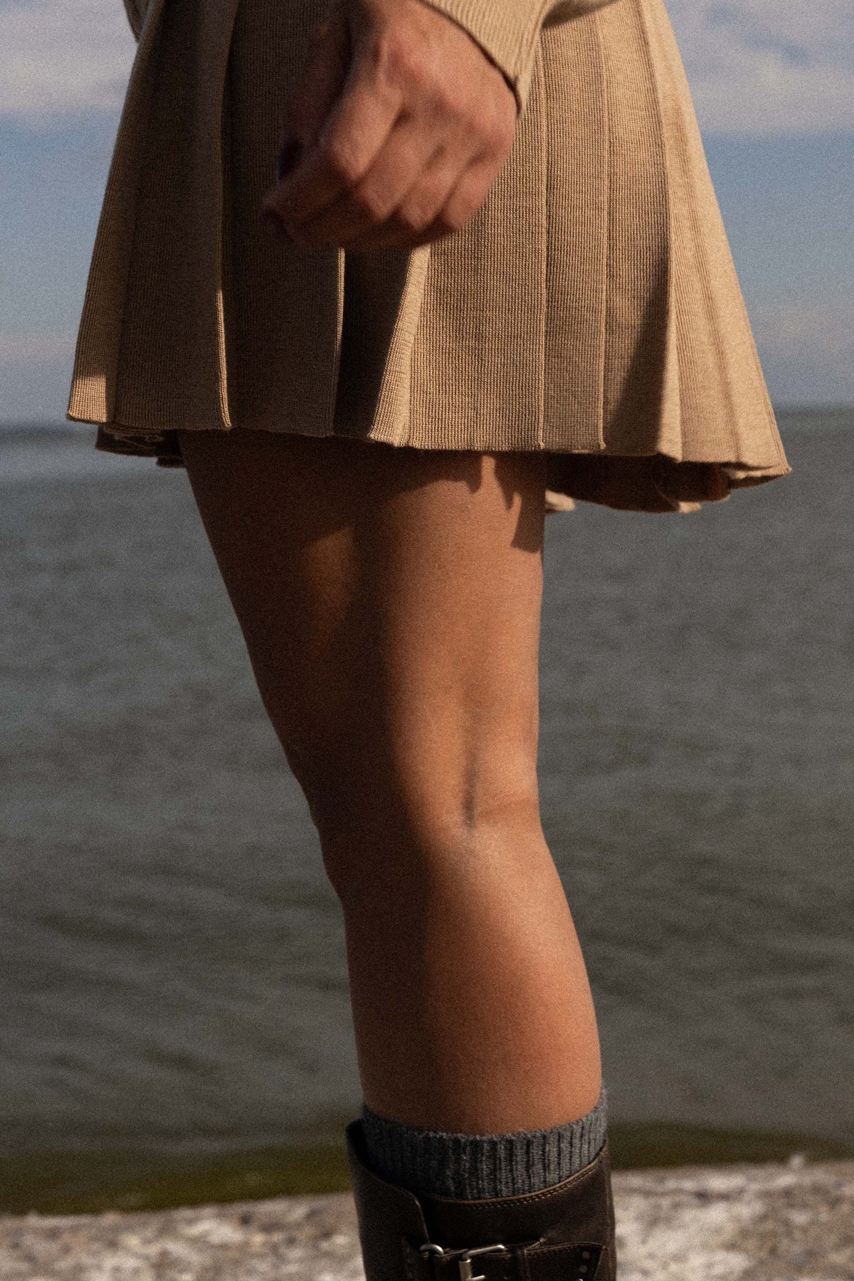 Piccolo Pleated 100% Merino Mini Skirt