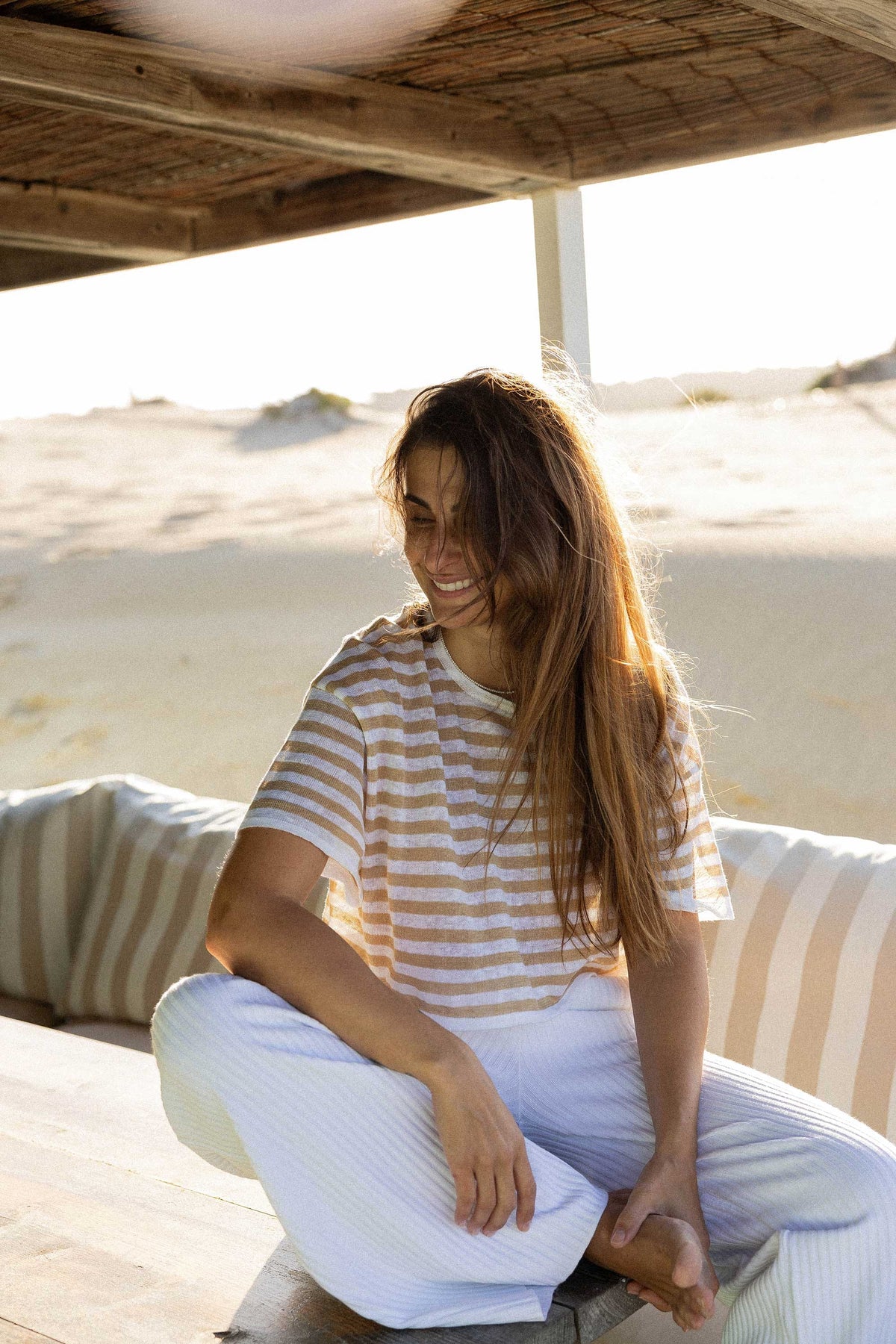 Energia 100% Linen Crop Top
