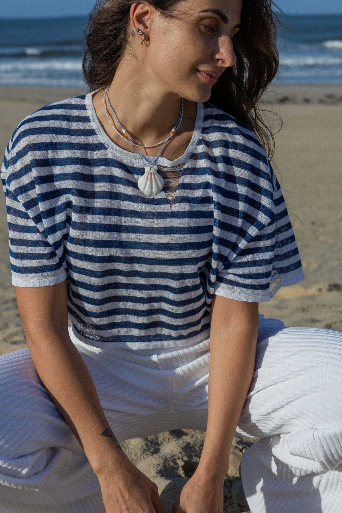 Energia 100% Linen Crop Top