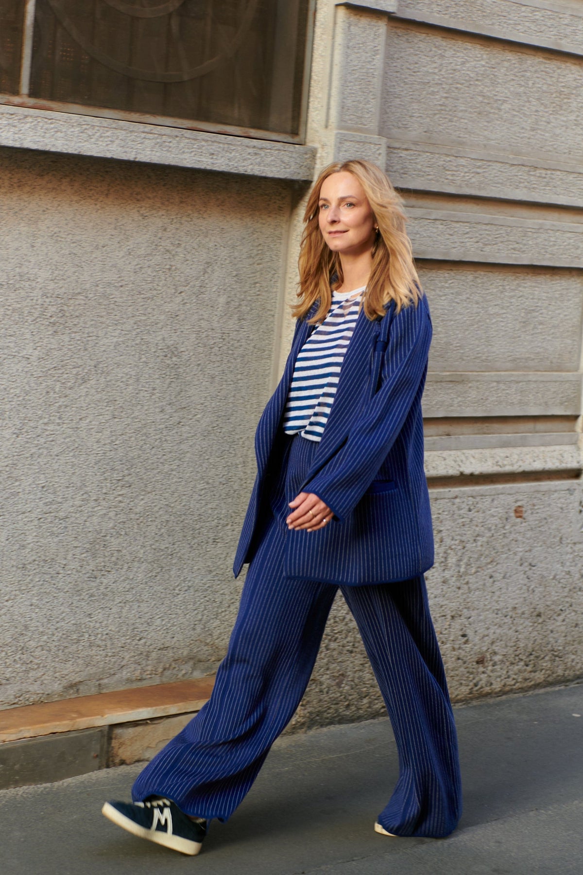 Forza Pinstripe Knitted 100% Merino Blazer