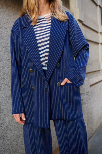 Forza Pinstripe Knitted 100% Merino Blazer