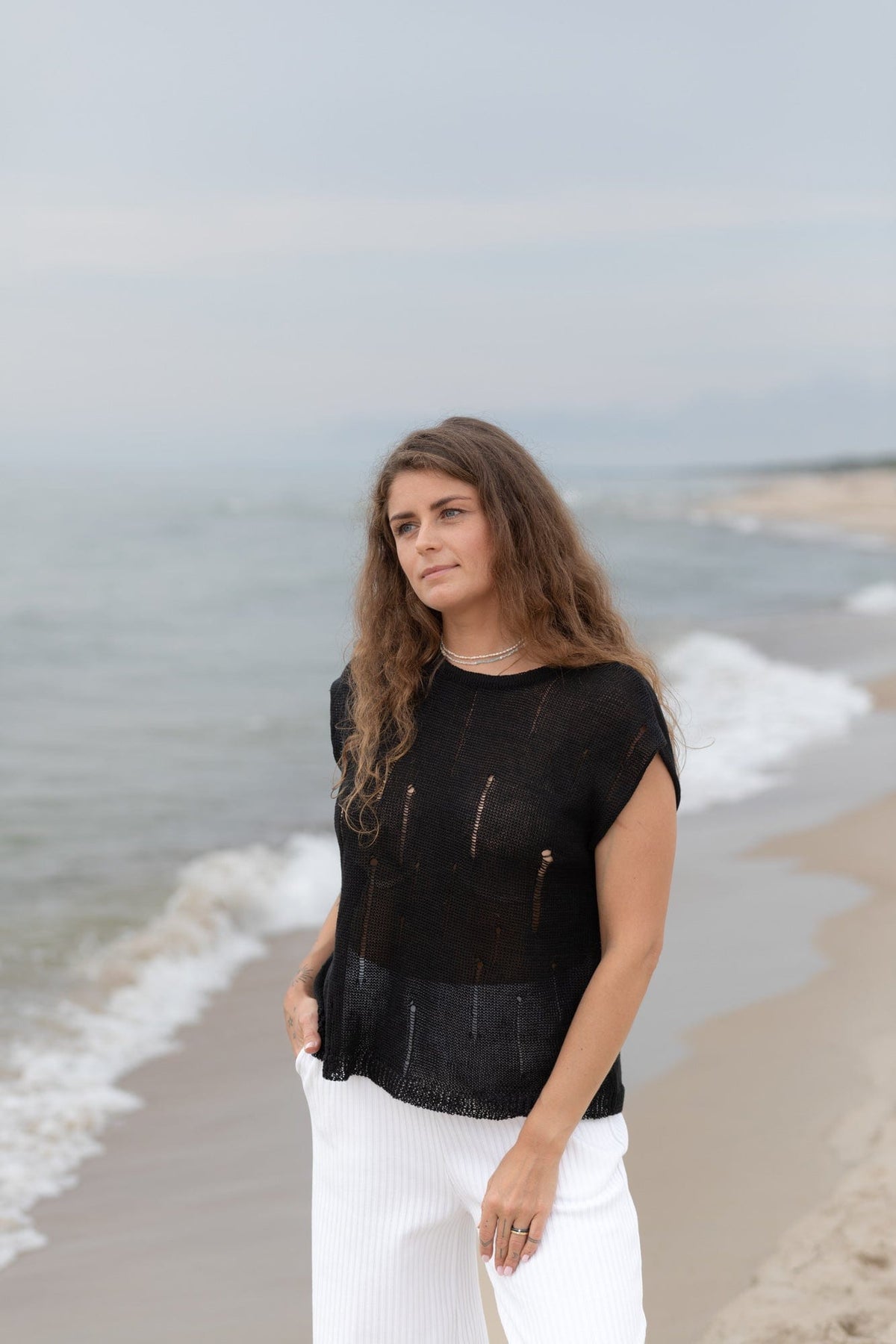 Terra Distressed Linen Top
