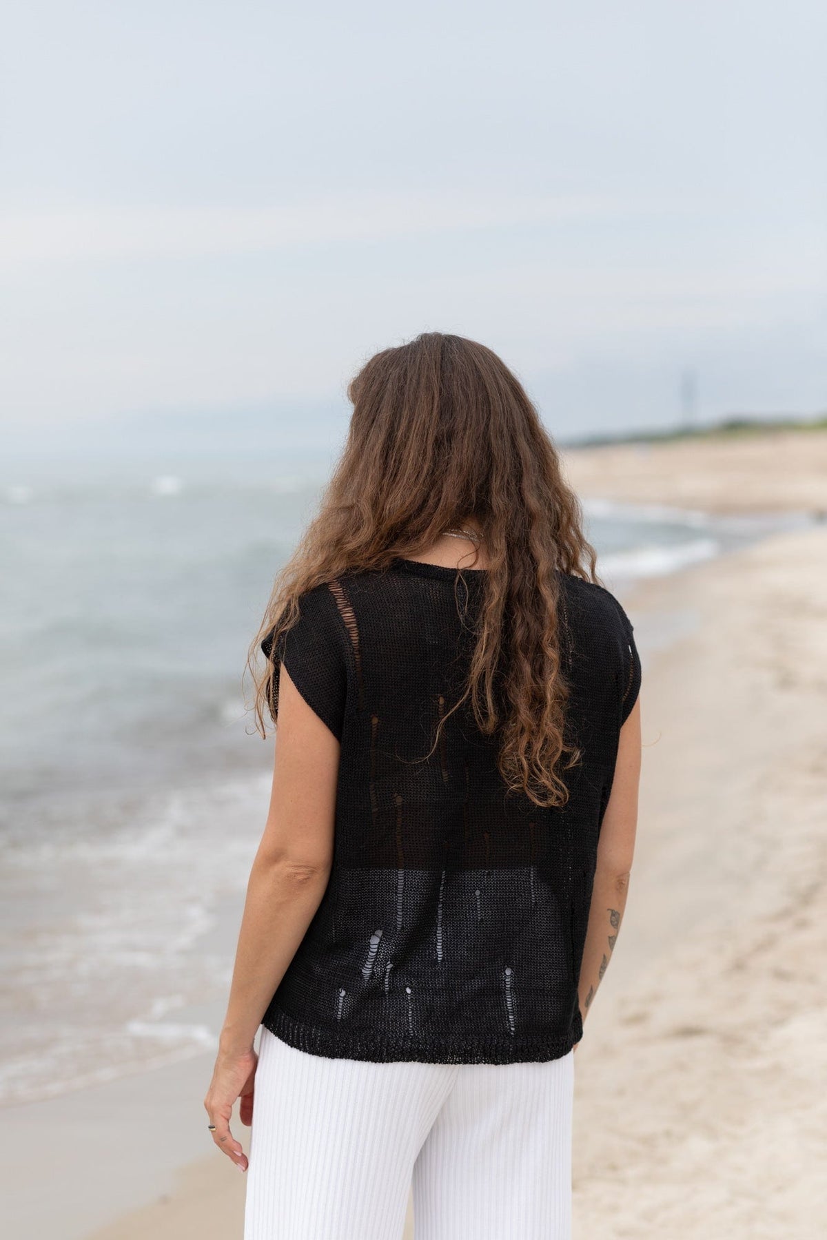 Terra Distressed Linen Top