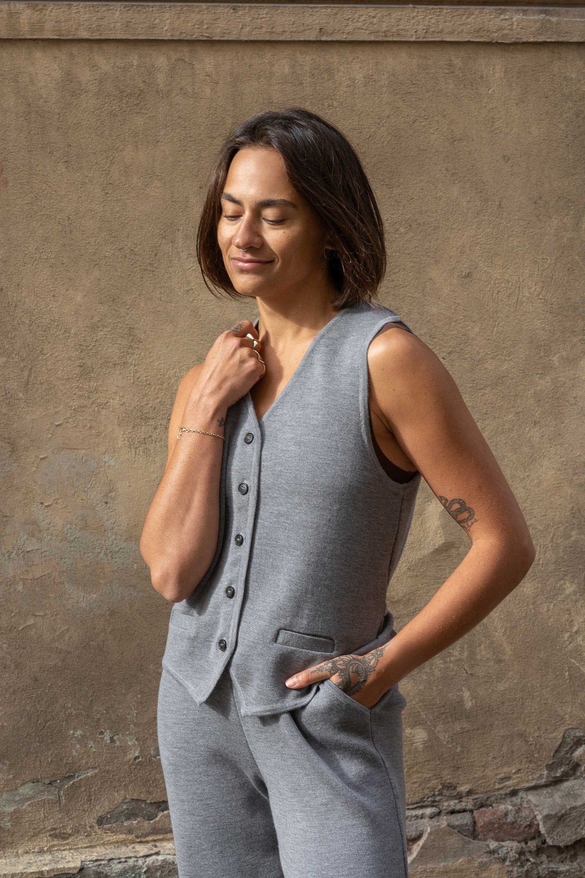 Galante Knitted 100% Merino Waistcoat