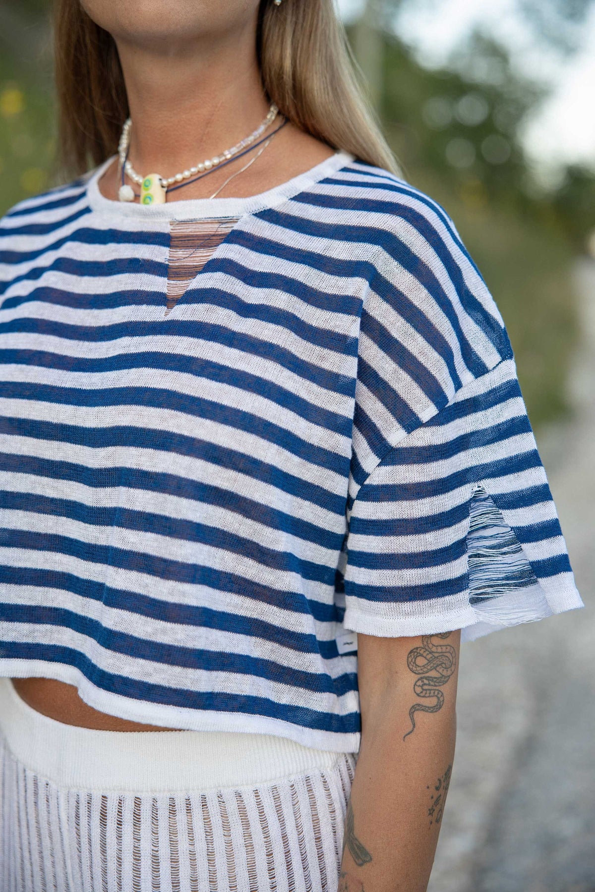 Energia 100% Linen Crop Top