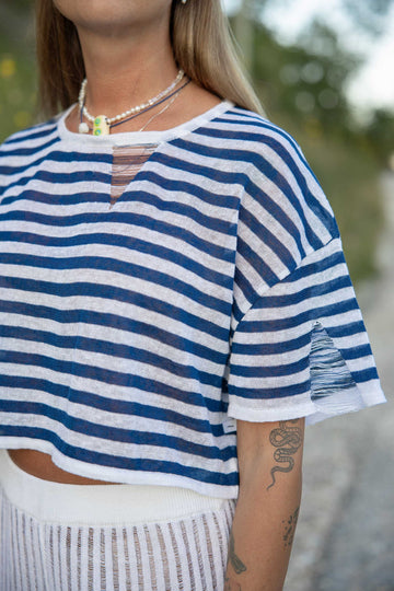 Energia 100% Linen Crop Top