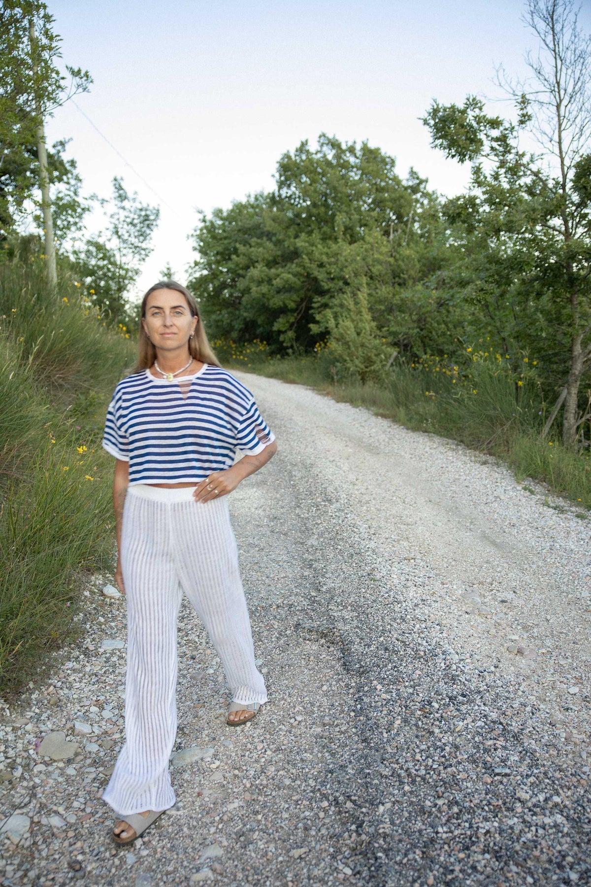 Energia 100% Linen Crop Top