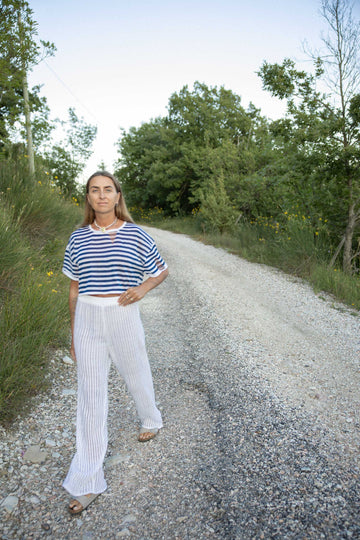 Energia 100% Linen Crop Top