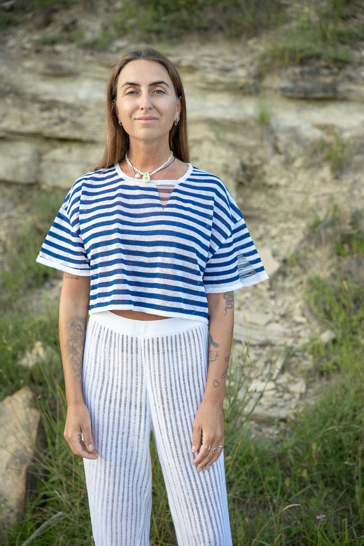 Energia 100% Linen Crop Top