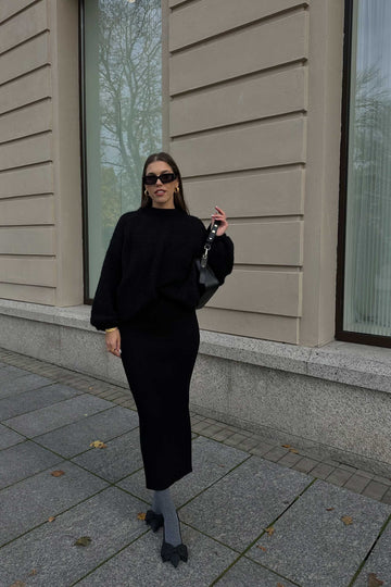 Madonna Ribbed-Knit Midi Skirt