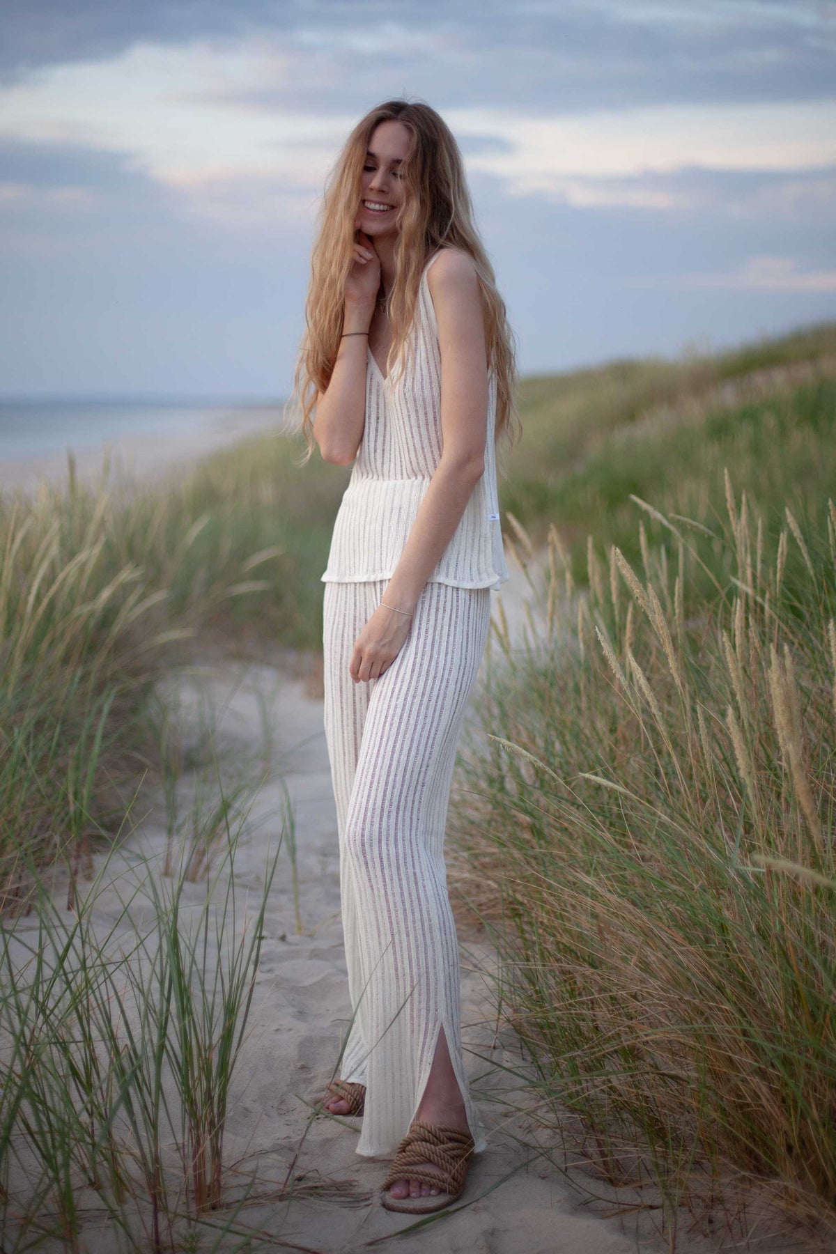 Sole 100% Linen Beach Pants White