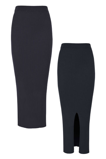 Madonna Ribbed-Knit Midi Skirt