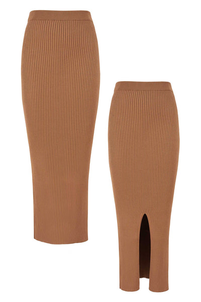 Madonna Ribbed-Knit Midi Skirt