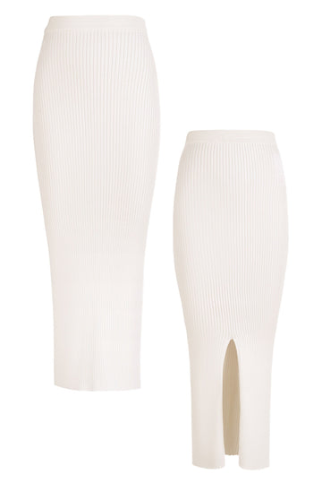 Madonna Ribbed-Knit Midi Skirt