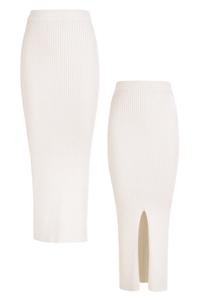 Madonna Ribbed-Knit Midi Skirt