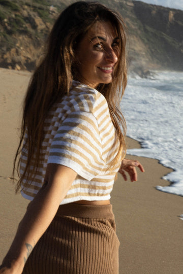 Energia 100% Linen Crop Top