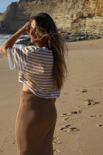 Madonna Ribbed-Knit Midi Skirt