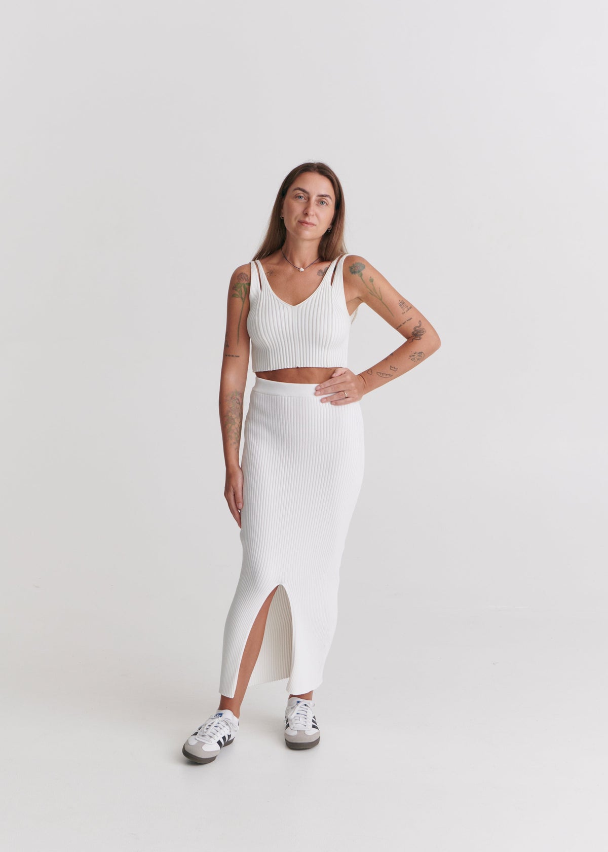 Madonna Ribbed-Knit Midi Skirt