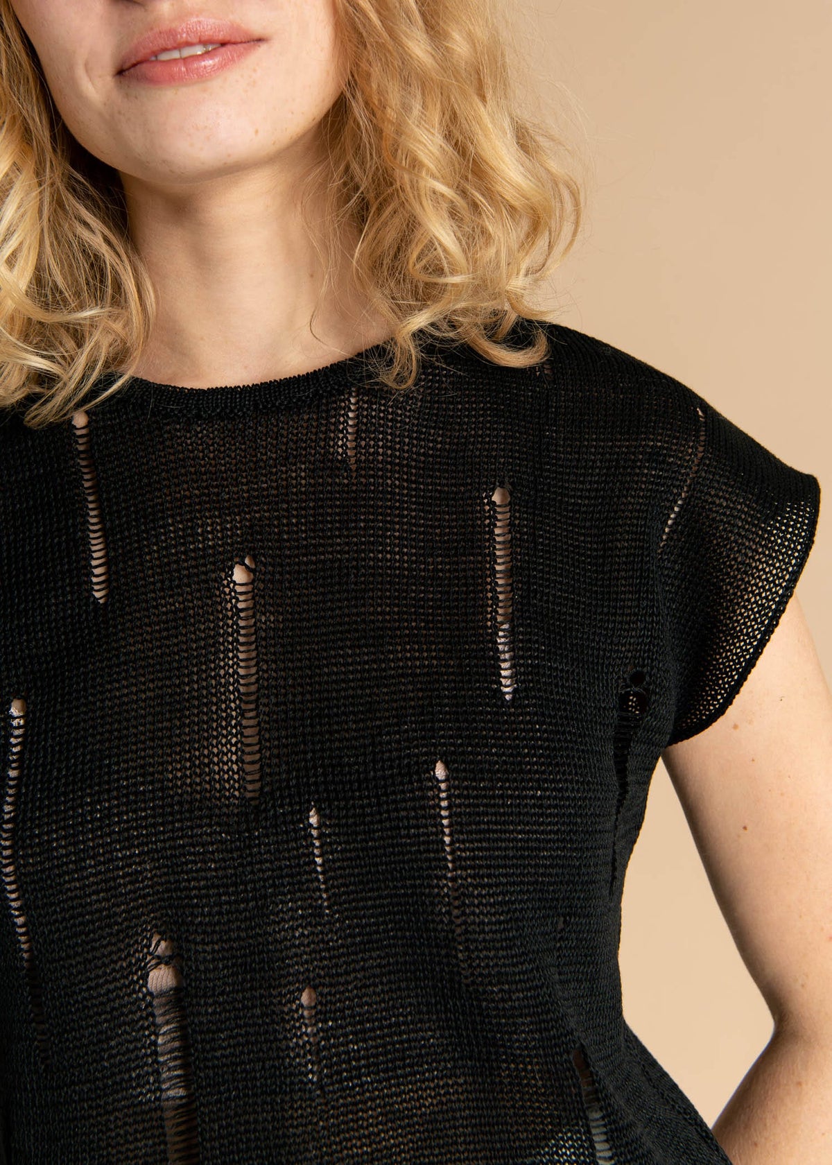 Terra Distressed Linen Top