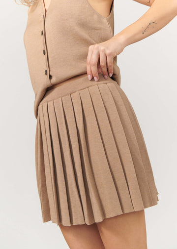 Piccolo Pleated 100% Merino Mini Skirt