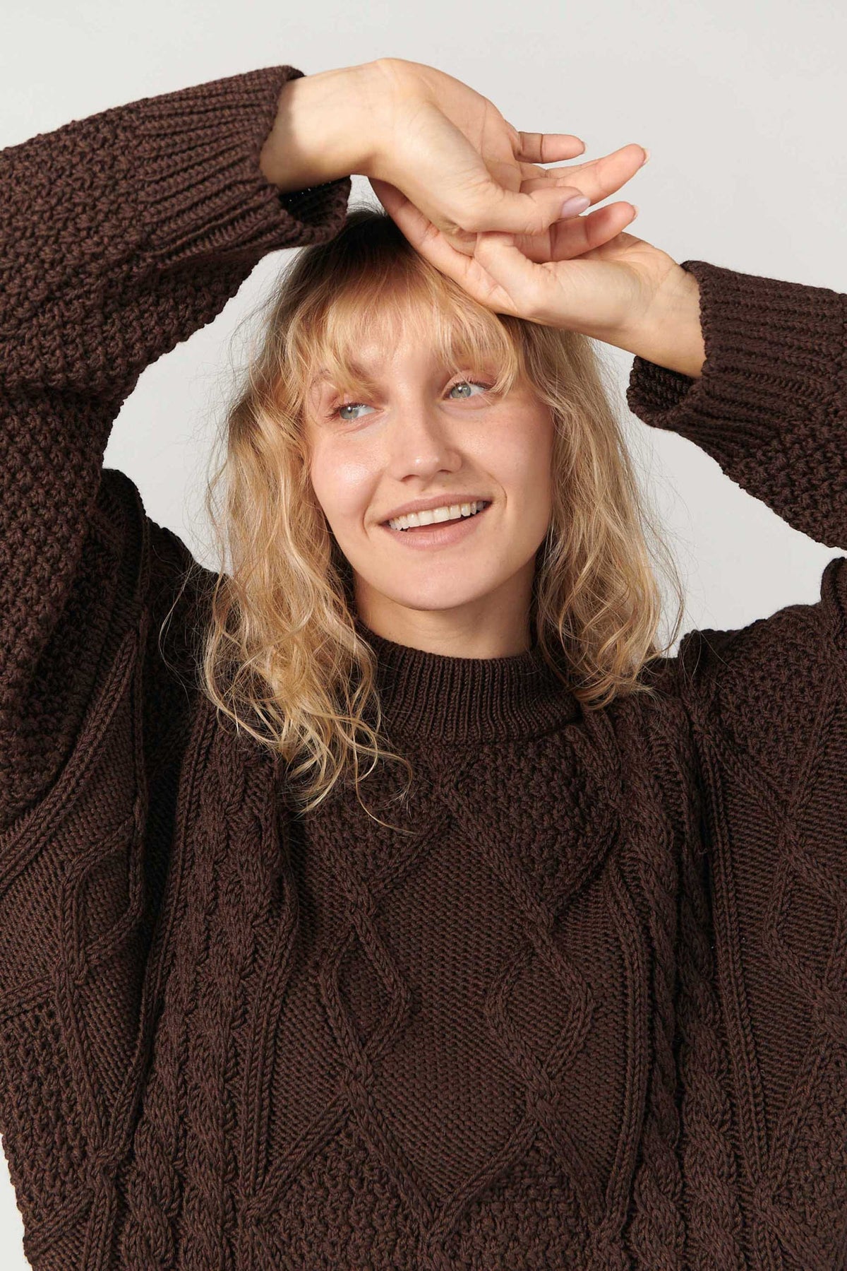 Nonna Cable-Knit 100% Merino Sweater