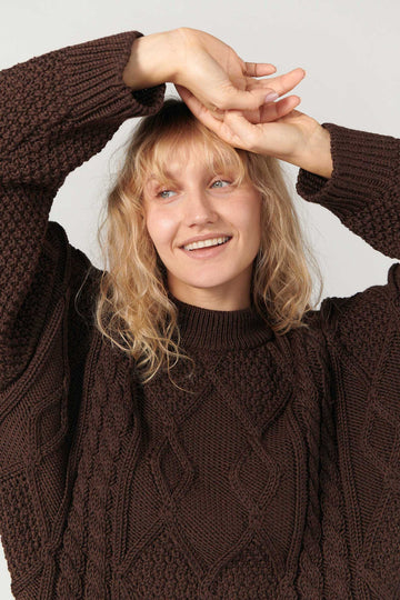 Nonna Cable-Knit 100% Merino Sweater