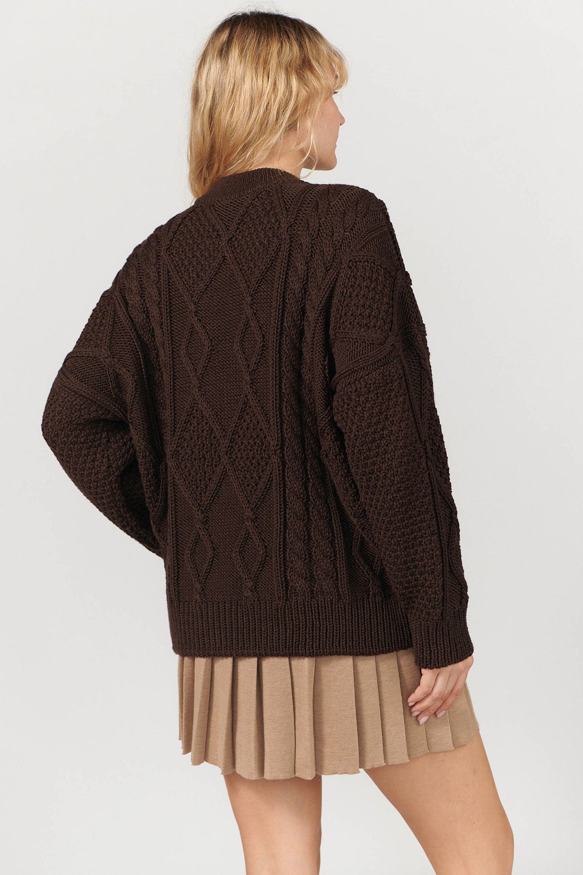 Nonna Cable-Knit 100% Merino Sweater