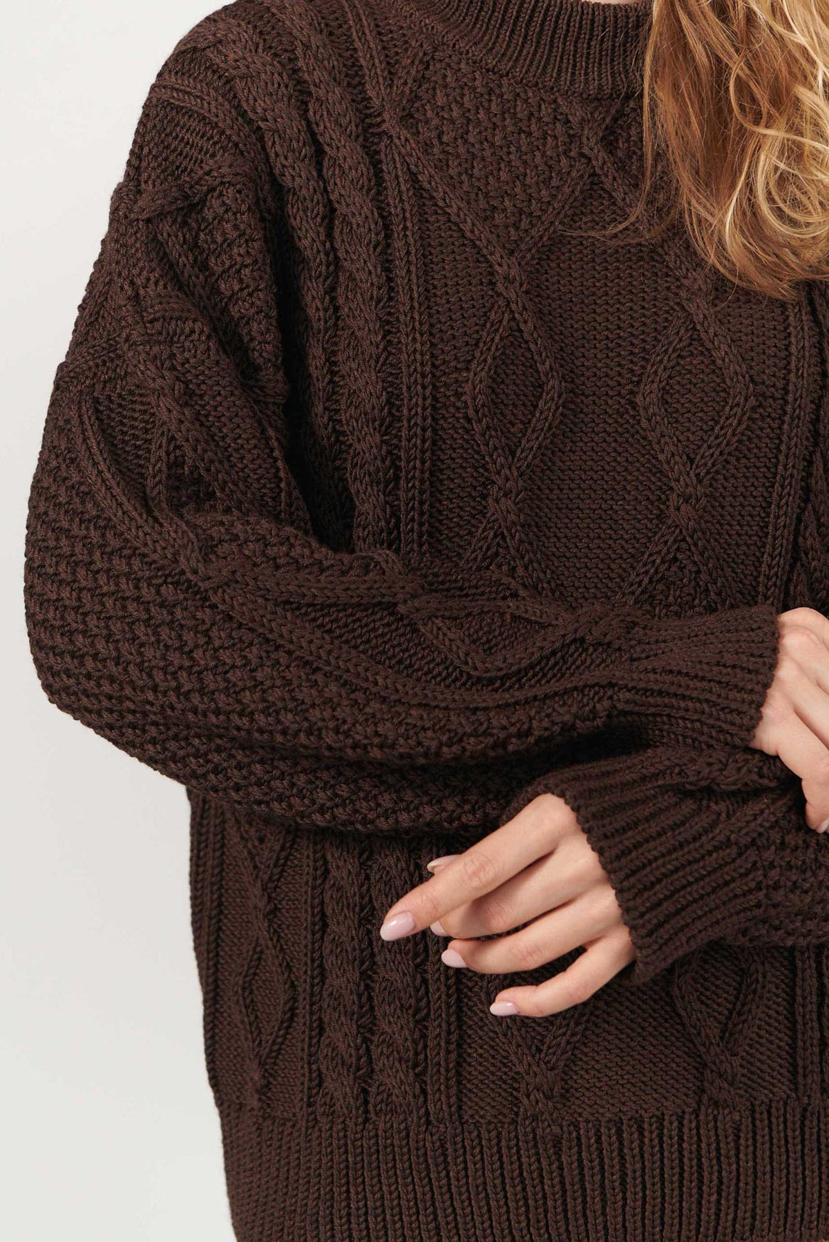 Nonna Cable-Knit 100% Merino Sweater
