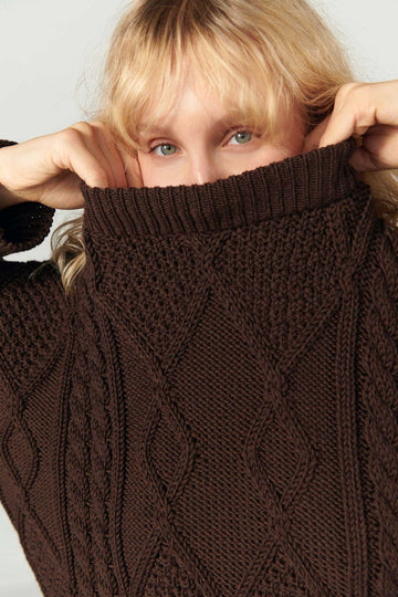 Nonna Cable-Knit 100% Merino Sweater