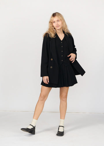 Piccolo Pleated 100% Merino Mini Skirt