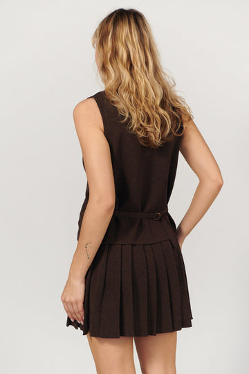 Piccolo Pleated 100% Merino Mini Skirt