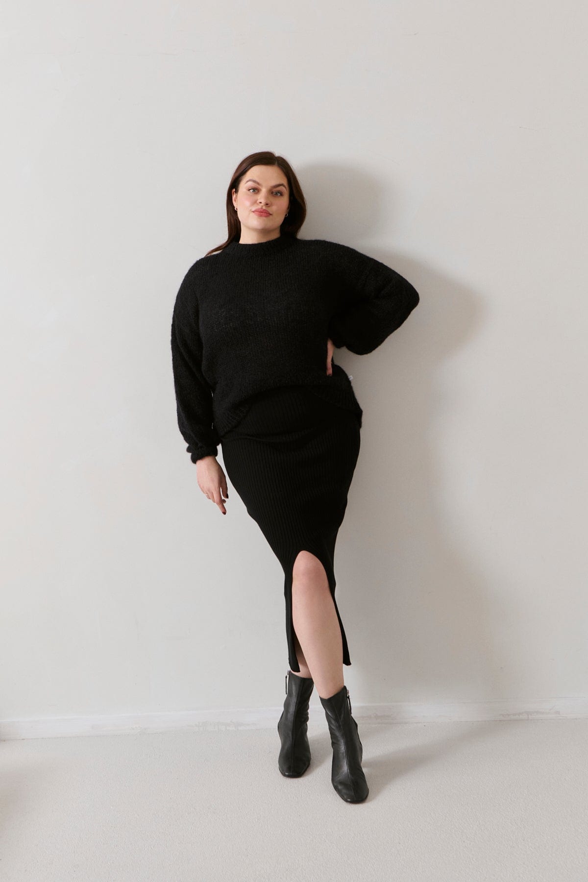Madonna Ribbed-Knit Midi Skirt