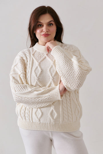Nonna Cable-Knit 100% Merino Sweater
