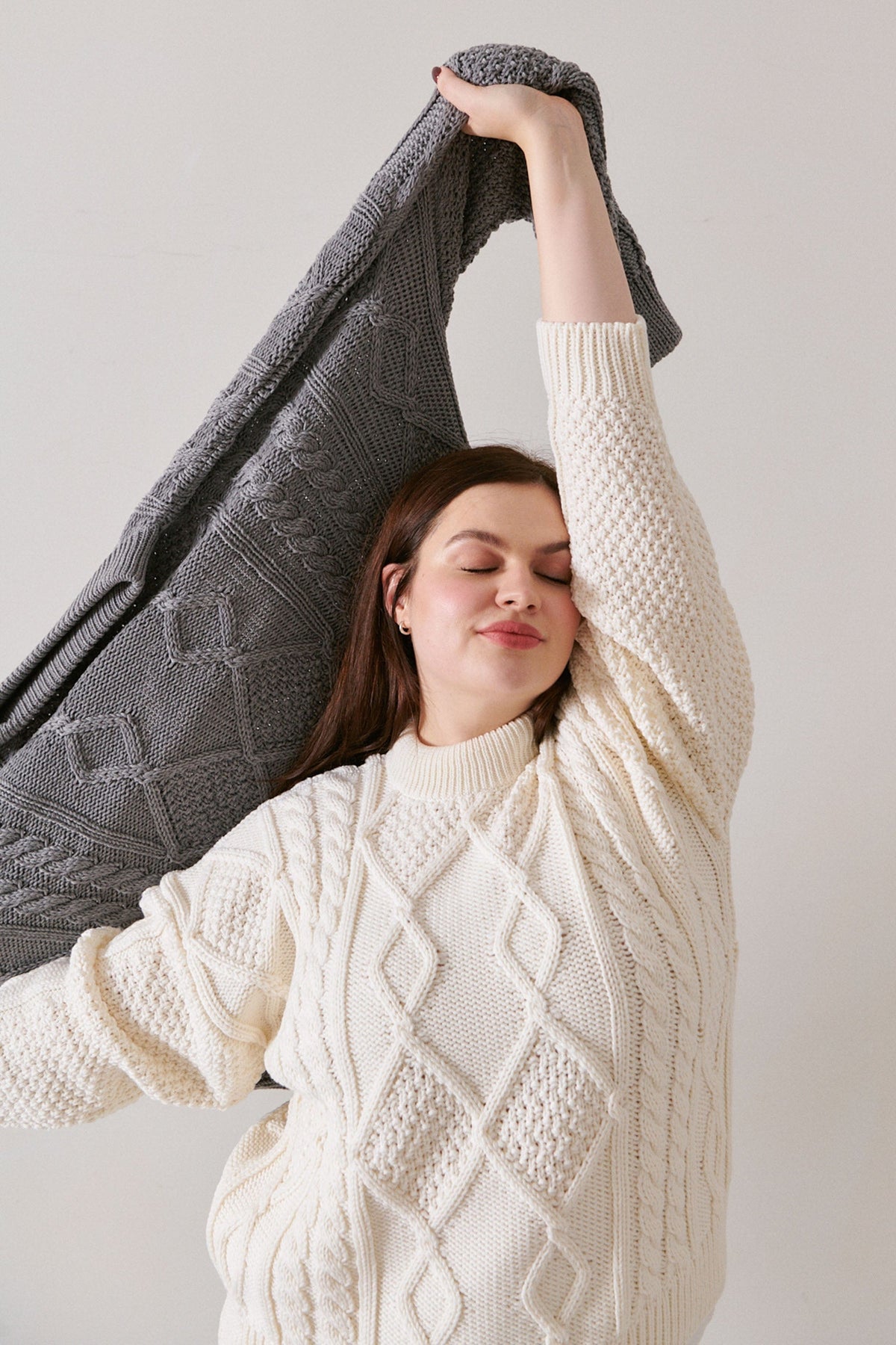 Nonna Cable-Knit 100% Merino Sweater