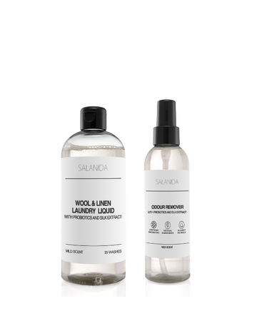 Wool & linen laundry bundle with probiotics and silk extract